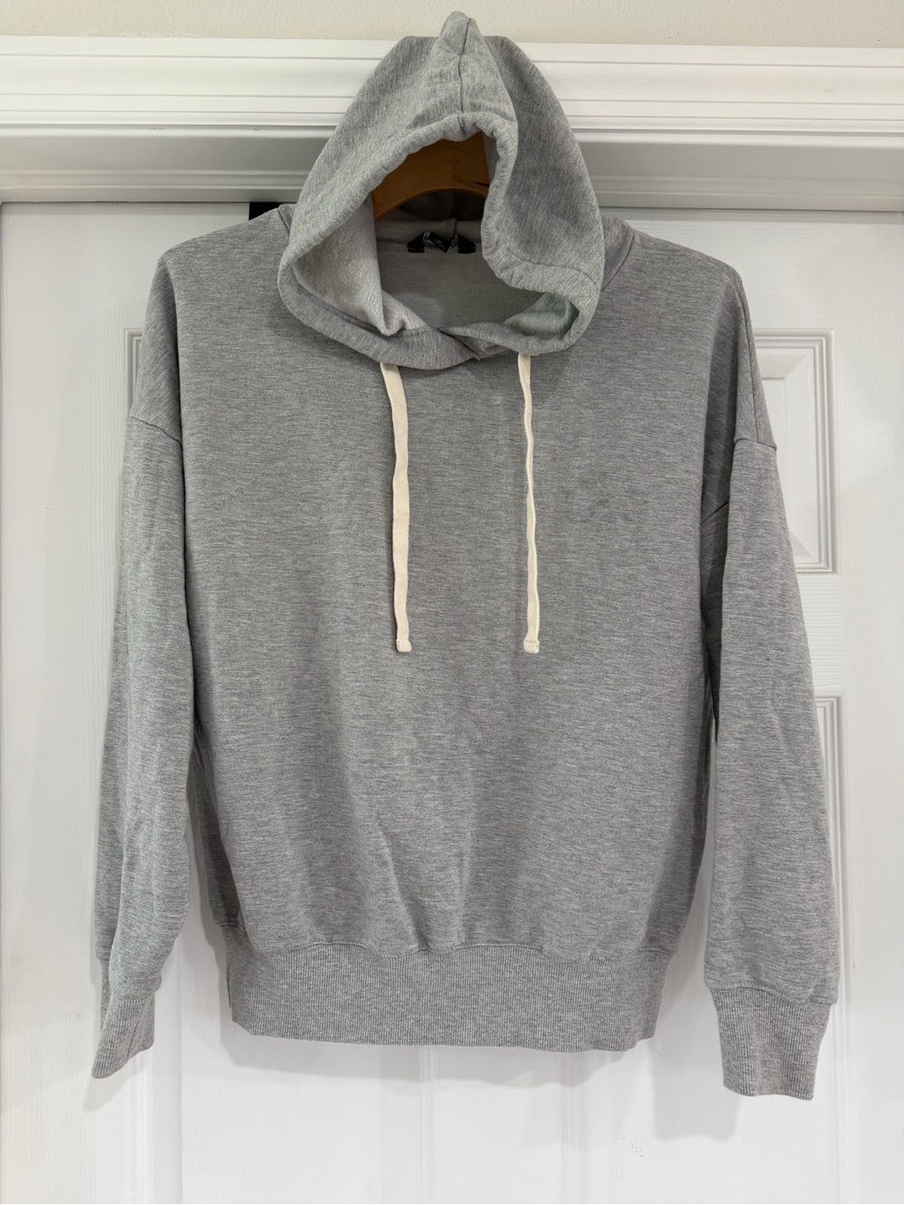 Buffalo David Bitton Light Gray Hoodie with Cream Drawcords